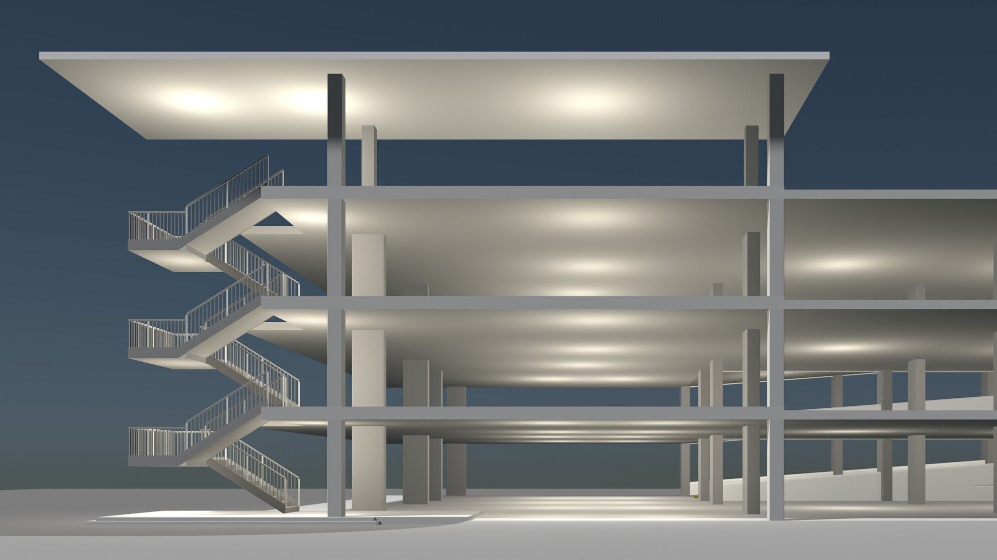 Parking garage building in structure 25-27 3D model_1