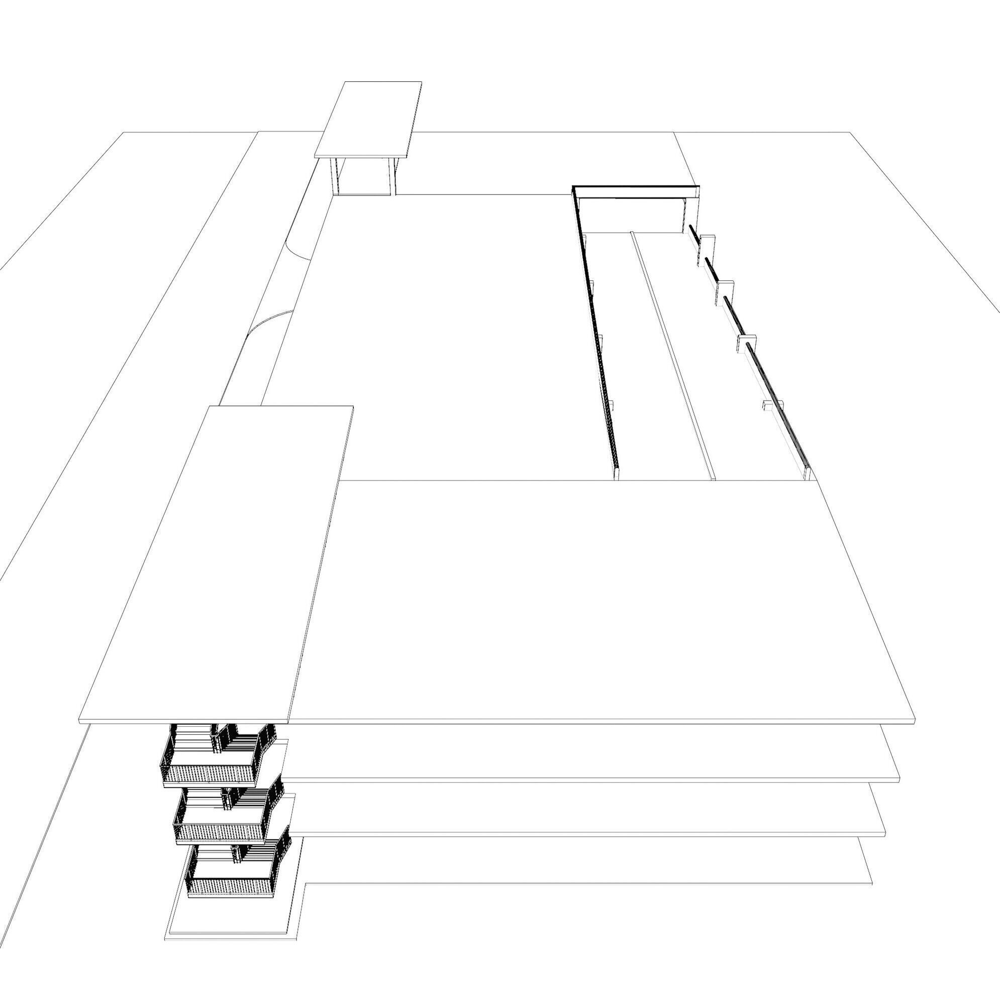 Parking garage building in structure 25-27 3D model_9