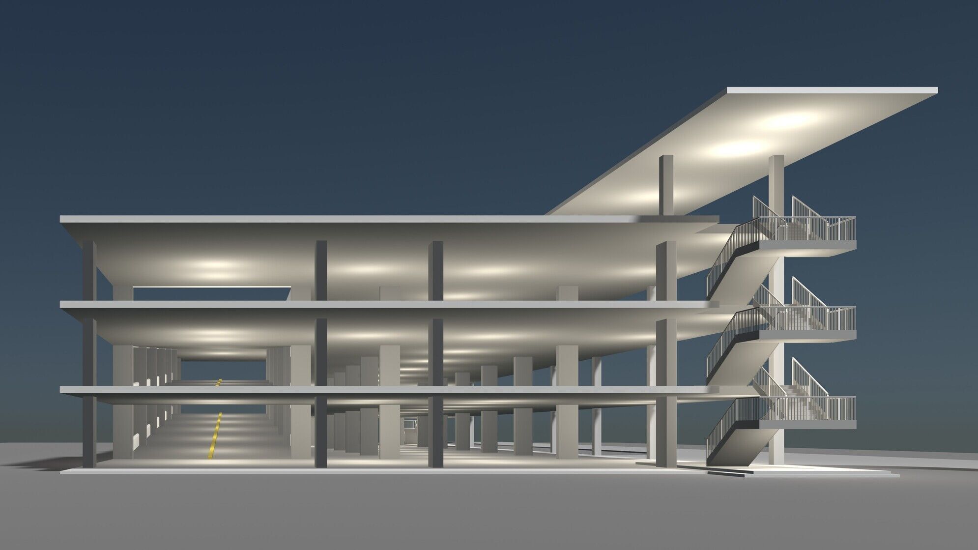 Parking garage building in structure 25-27 3D model_2