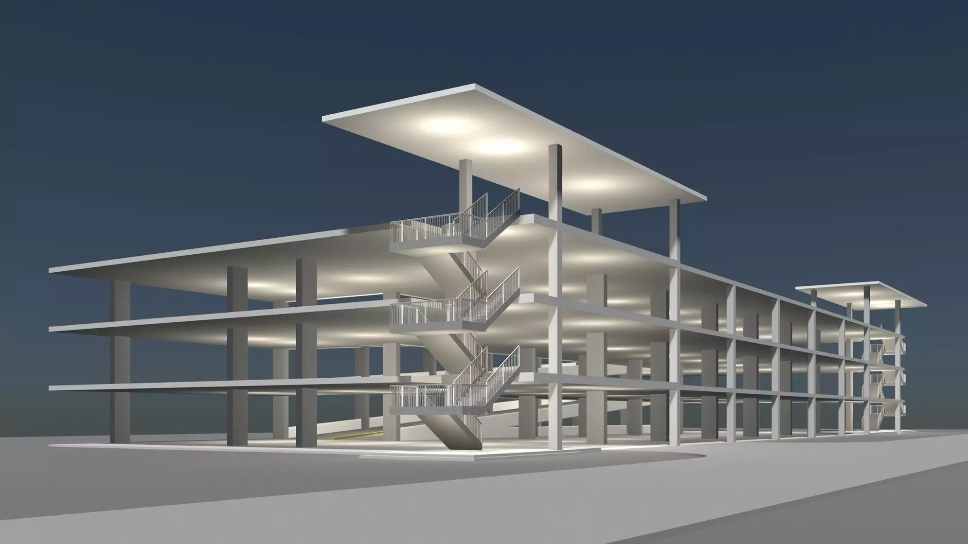 Parking garage building in structure 25-27 3D model_0