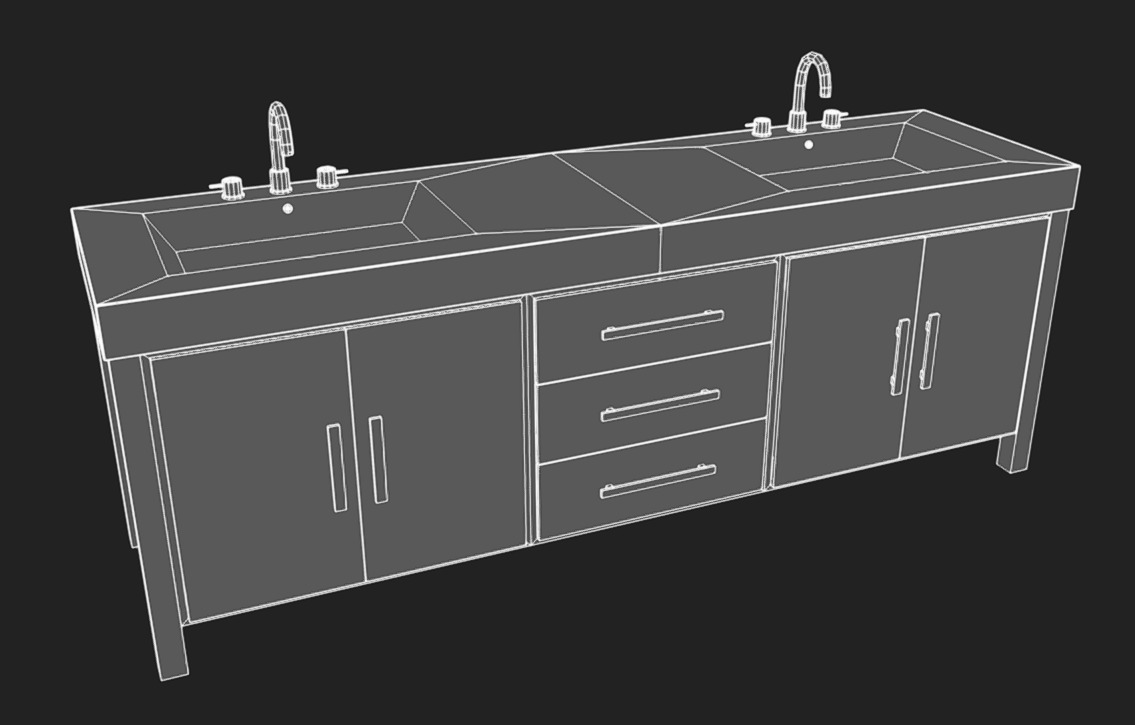 Bathroom Sinks 02 Low-poly 3D model_6