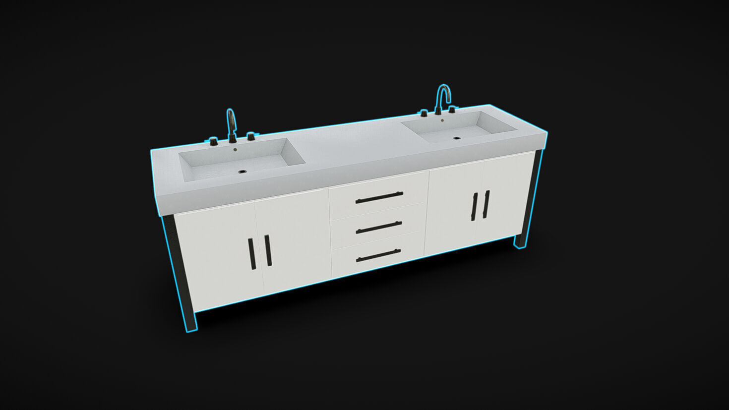 Bathroom Sinks 02 Low-poly 3D model_2