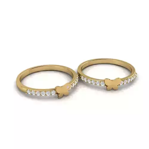 Butterfly Women Solitaire Wedding Engagement Rings 3D 3D print model