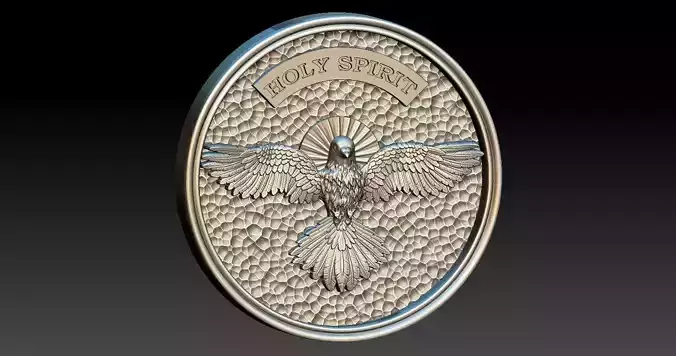 Holy Spirit Pendant - Coin  3D print model