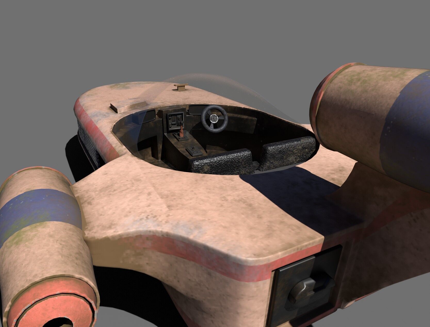 Star Wars Landspeeder 3D Model Sci-fi and Traditional Low-poly 3D model_4