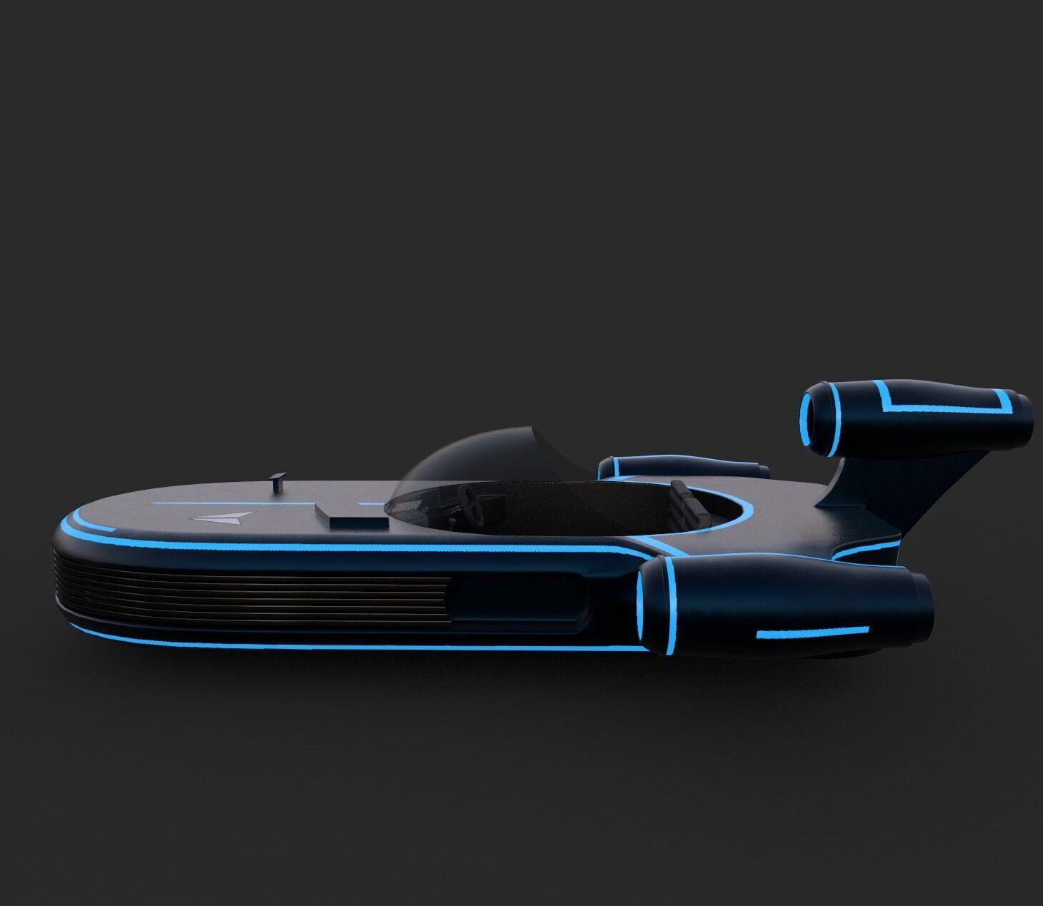 Star Wars Landspeeder 3D Model Sci-fi and Traditional Low-poly 3D model_8