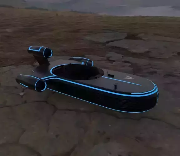 Star Wars Landspeeder 3D Model Sci-fi and Traditional
