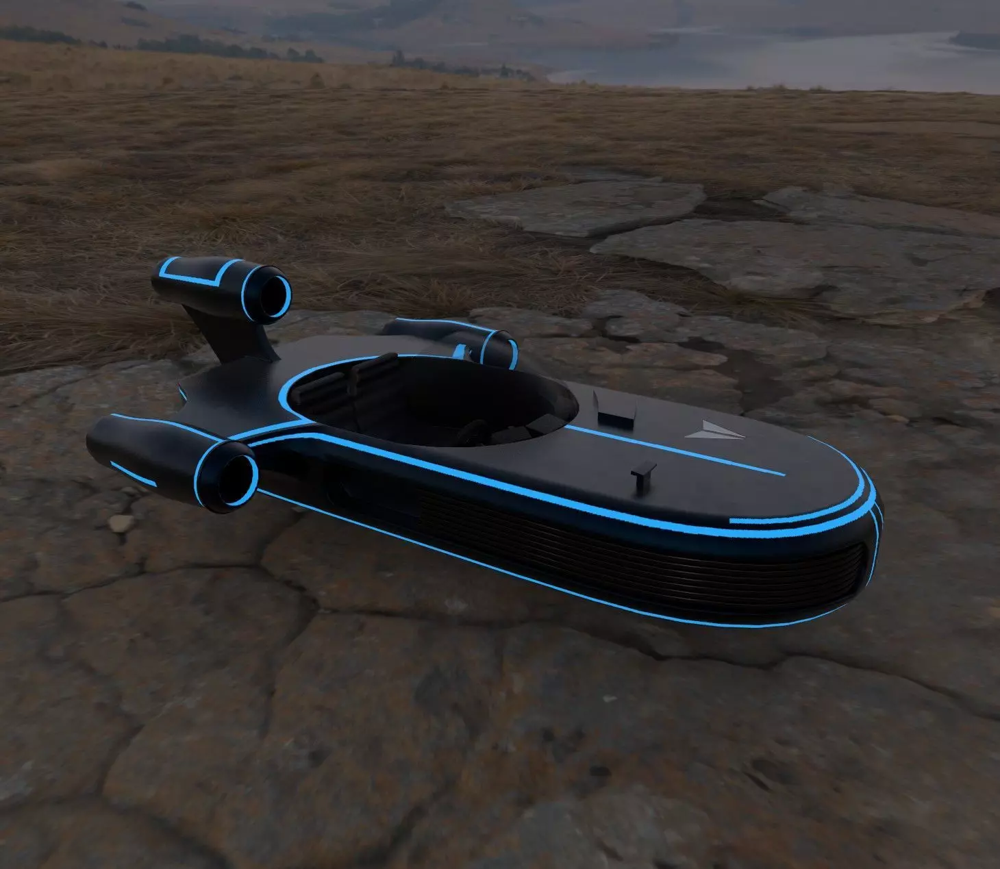 Star Wars Landspeeder 3D Model Sci-fi and Traditional Low-poly 3D model_0