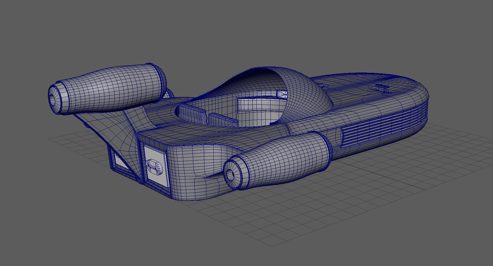Star Wars Landspeeder 3D Model Sci-fi and Traditional Low-poly 3D model_14