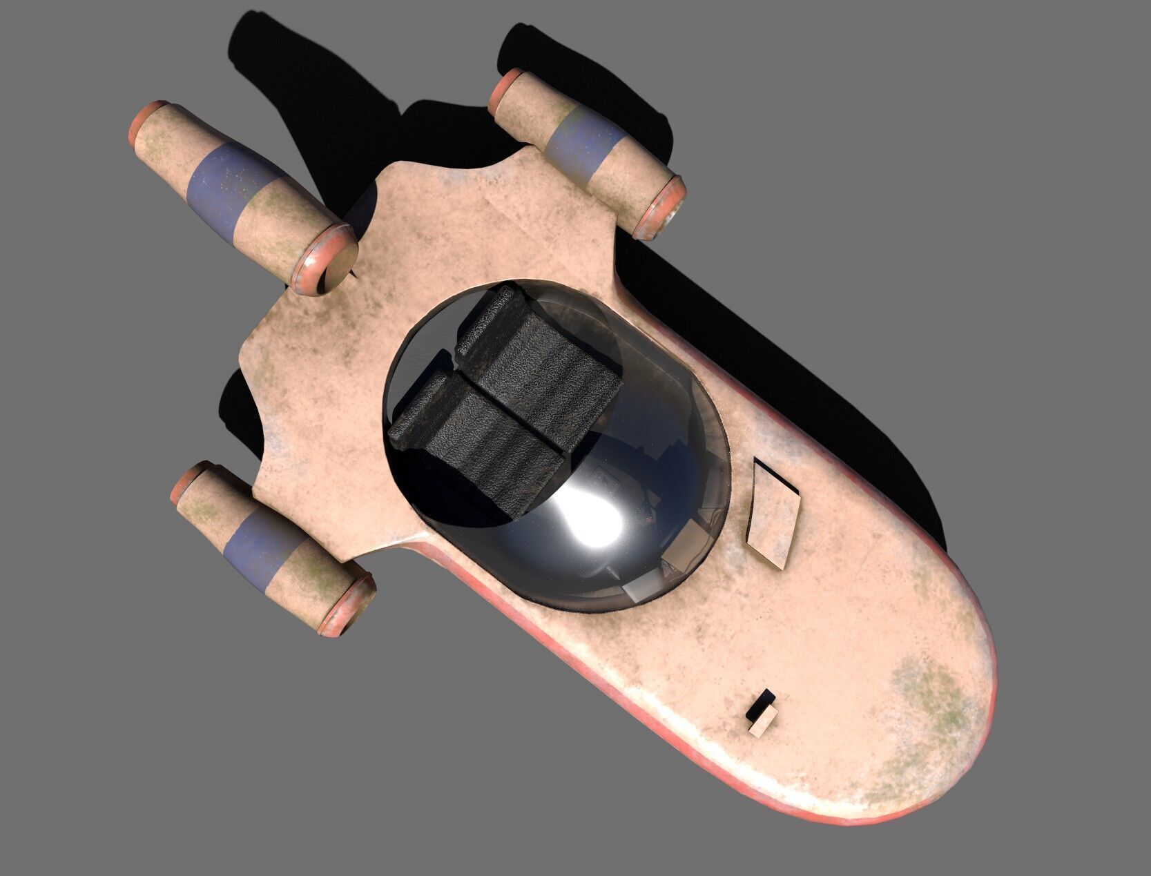 Star Wars Landspeeder 3D Model Sci-fi and Traditional Low-poly 3D model_7