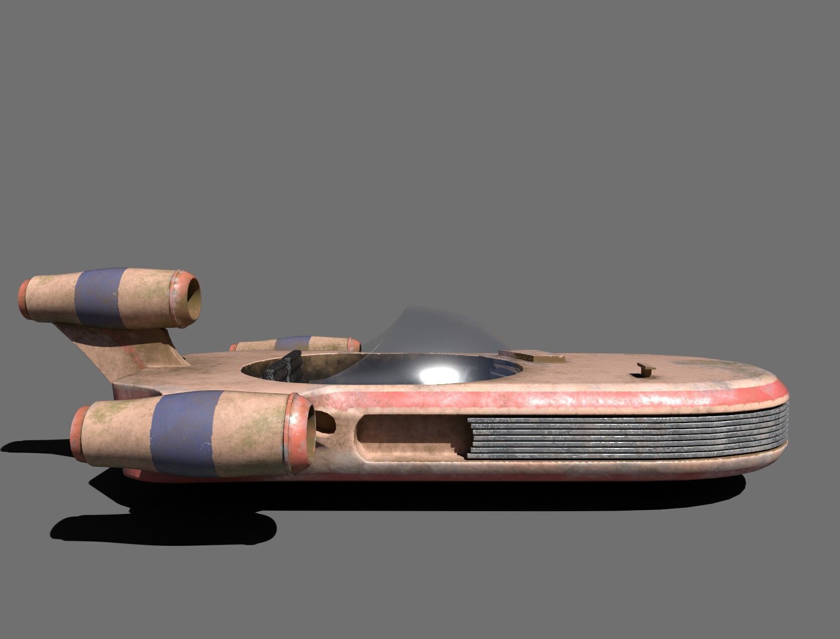 Star Wars Landspeeder 3D Model Sci-fi and Traditional Low-poly 3D model_6