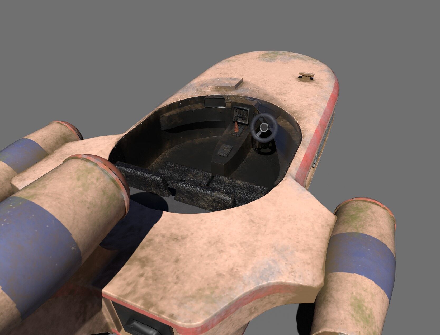 Star Wars Landspeeder 3D Model Sci-fi and Traditional Low-poly 3D model_5