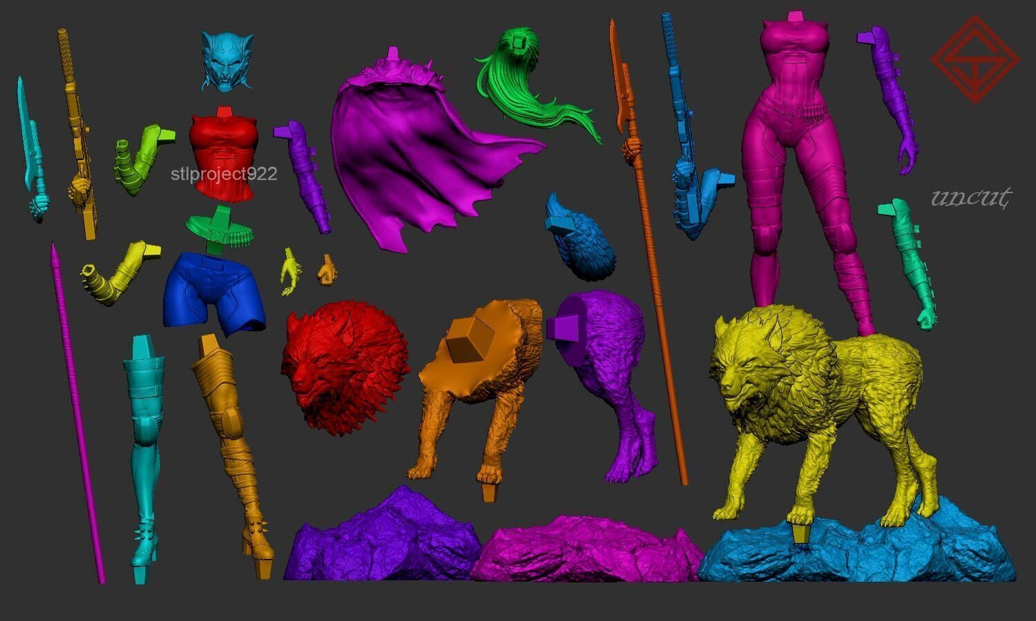 Dire Wolf 3D print model_3