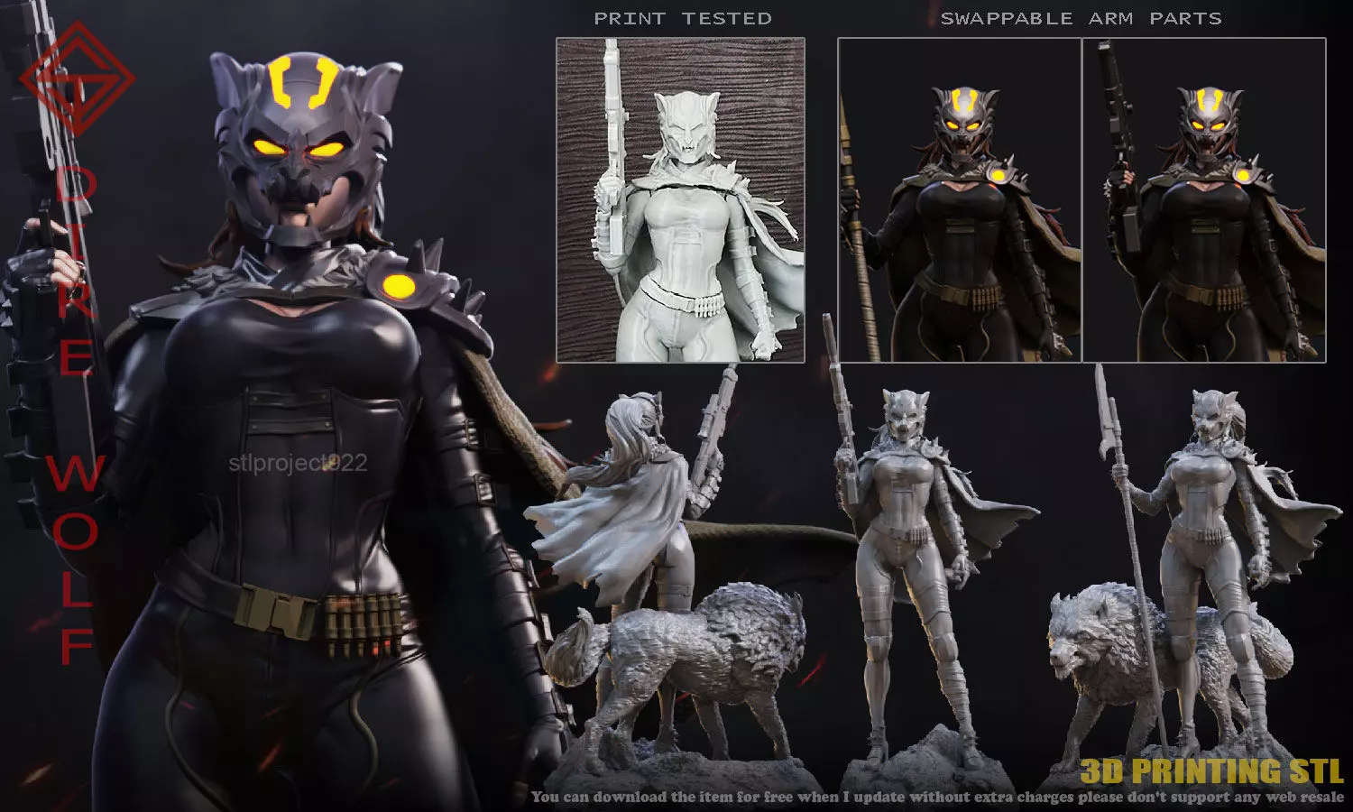 Dire Wolf 3D print model_0