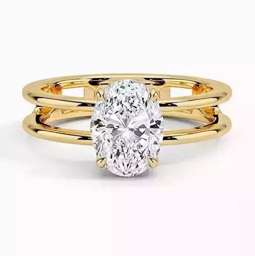 Double Band Solitaire Ring 02