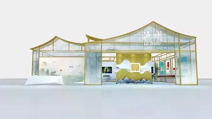 exhibition Low-poly 3D model