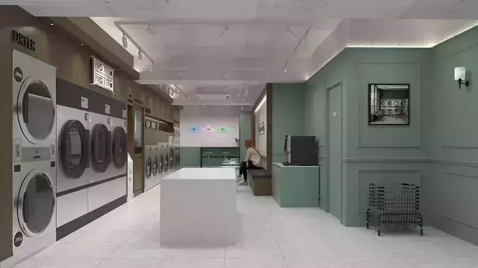 Coin Laundromat 01 commercial 3D model