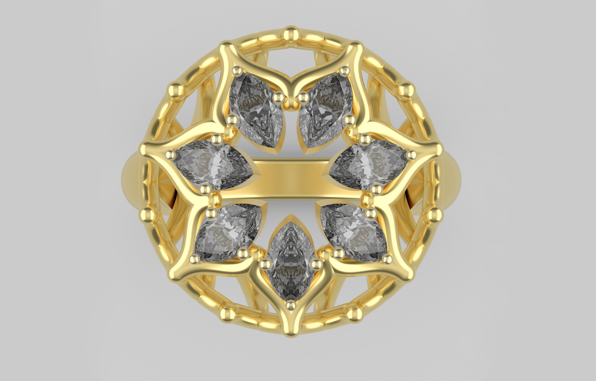 Cluster ring 3D print model_1