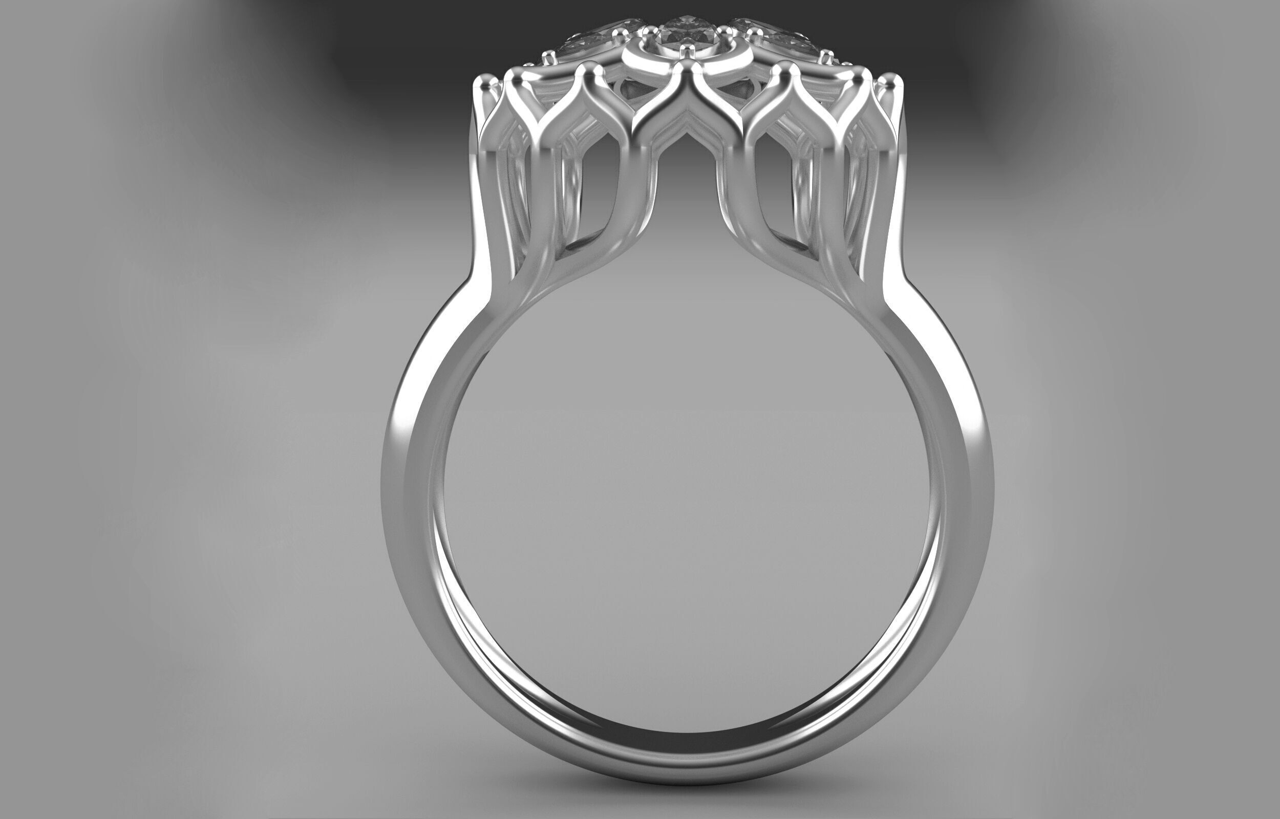 Cluster ring 3D print model_11