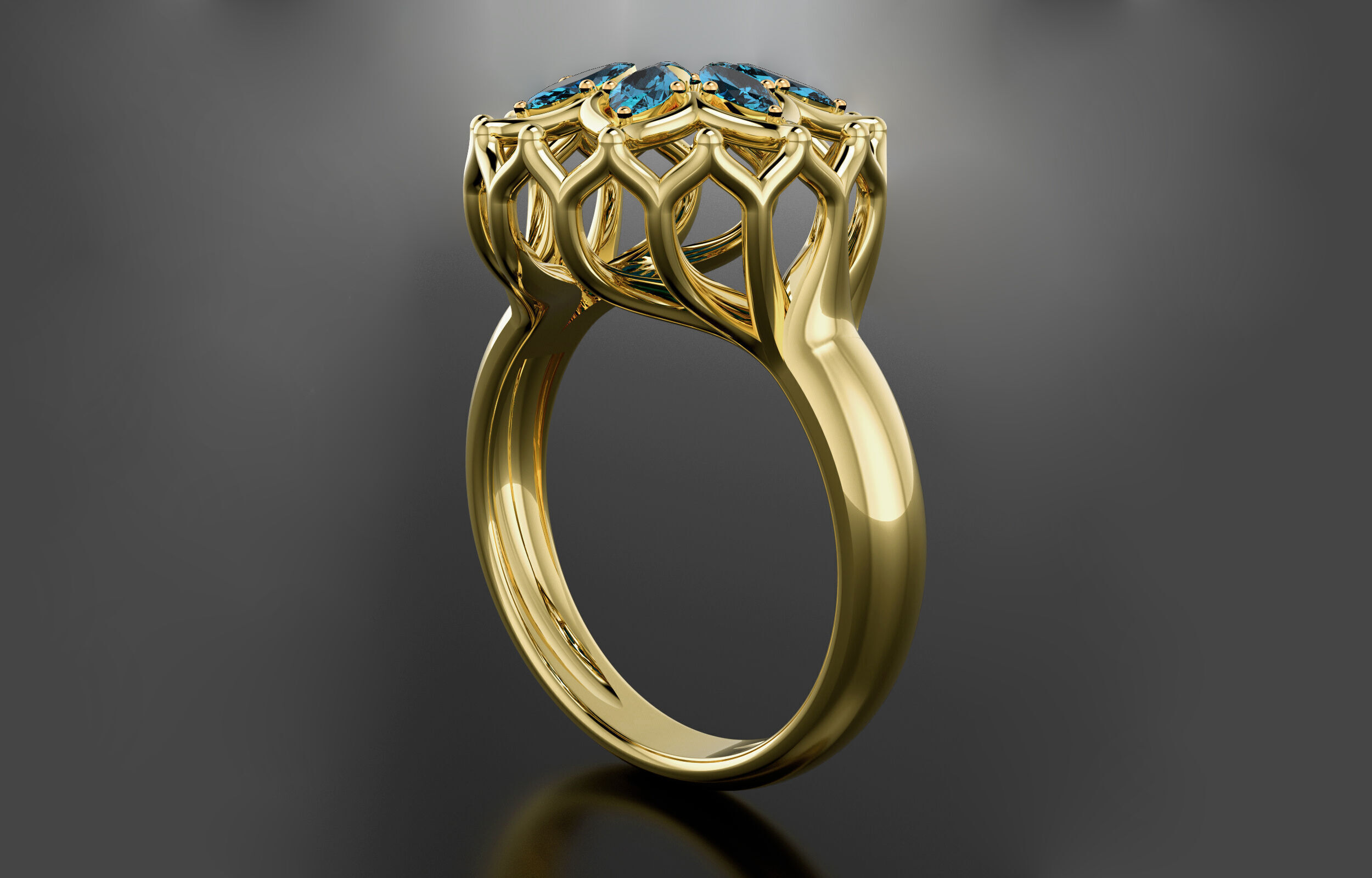 Cluster ring 3D print model_12