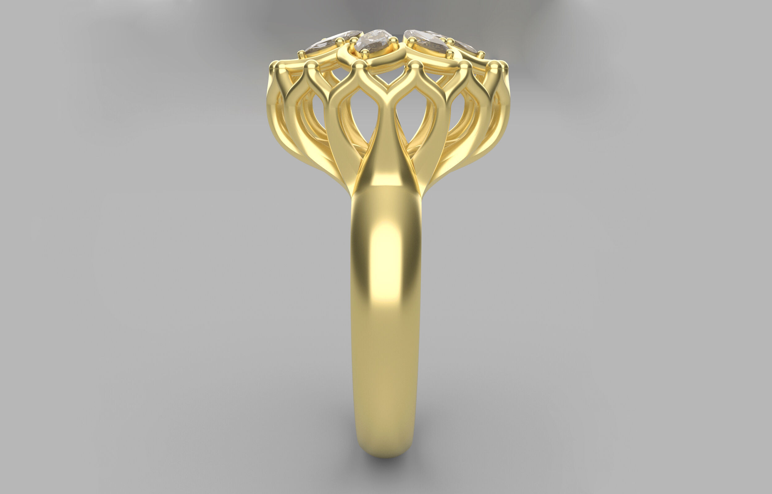 Cluster ring 3D print model_5