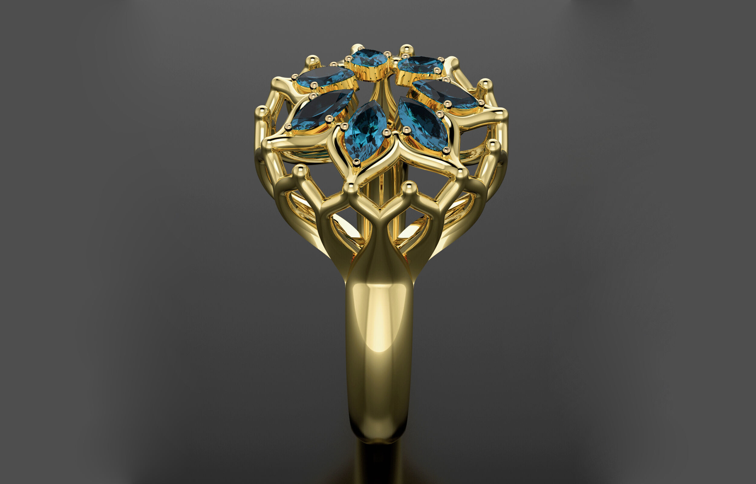 Cluster ring 3D print model_15