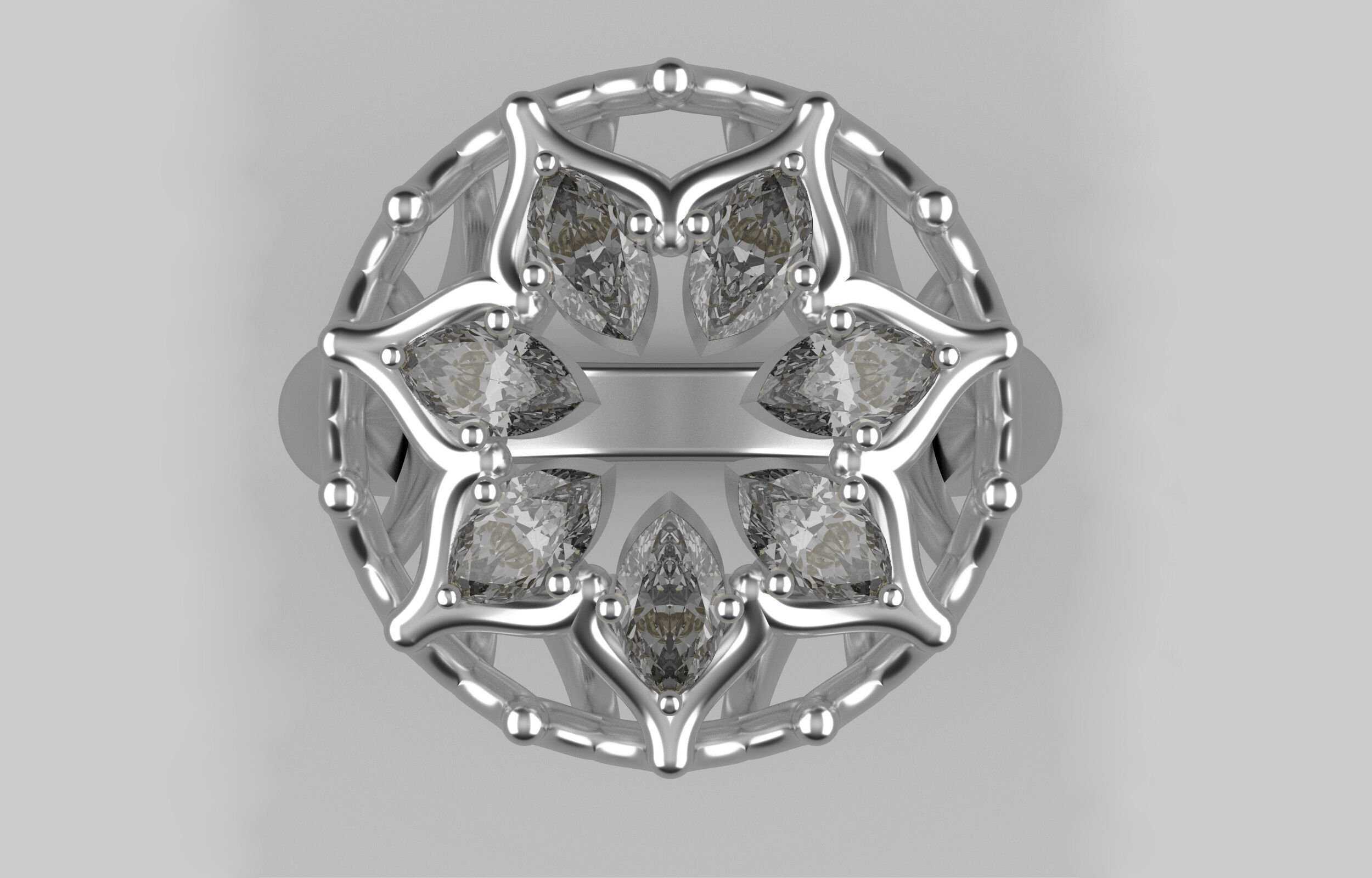 Cluster ring 3D print model_3