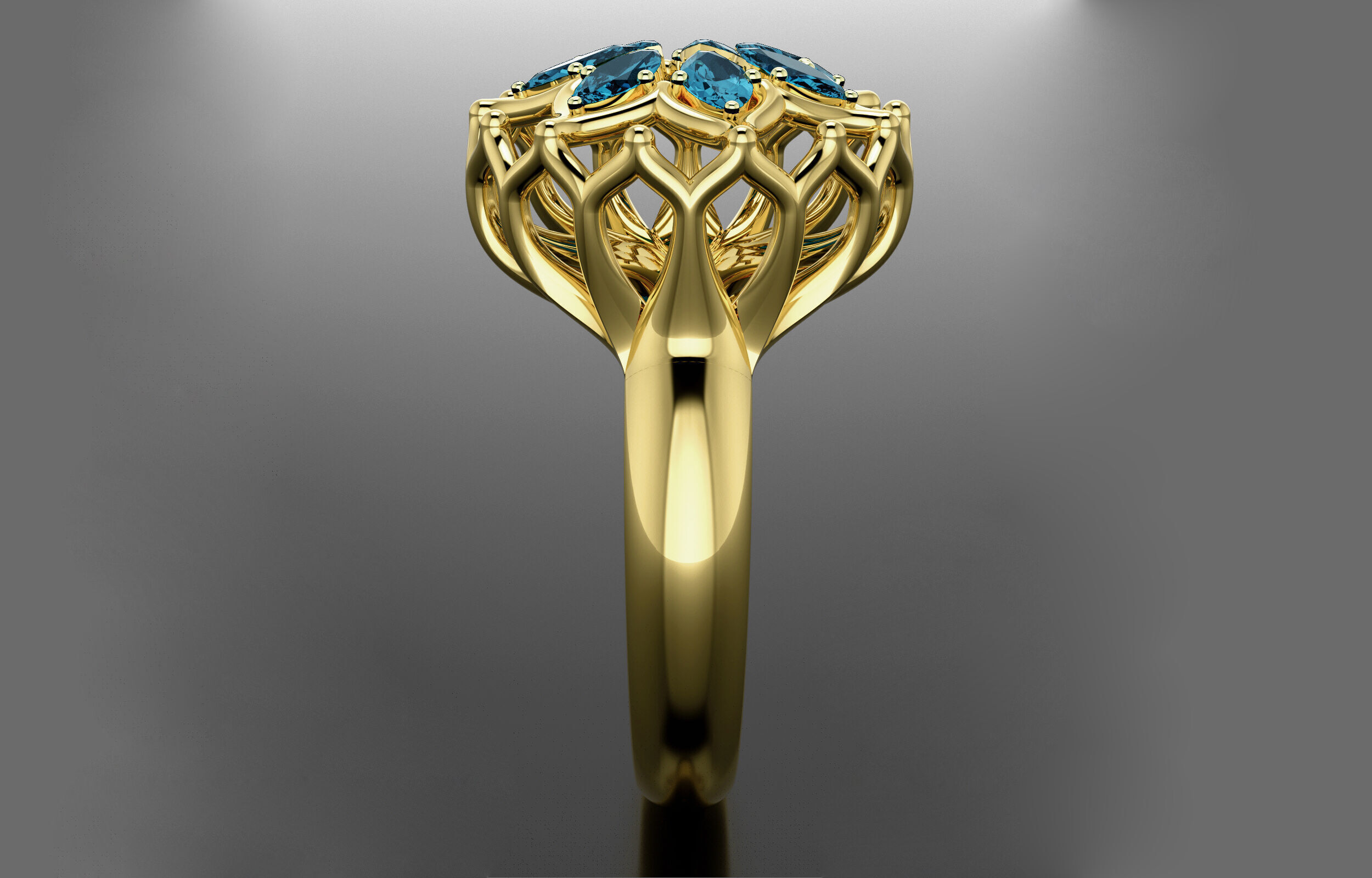 Cluster ring 3D print model_18
