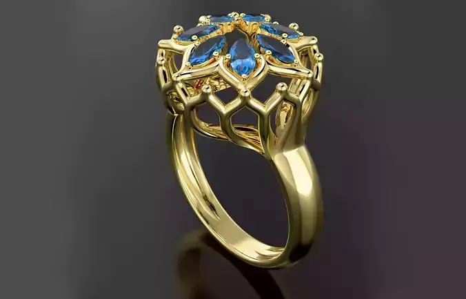 Cluster ring 3D print model