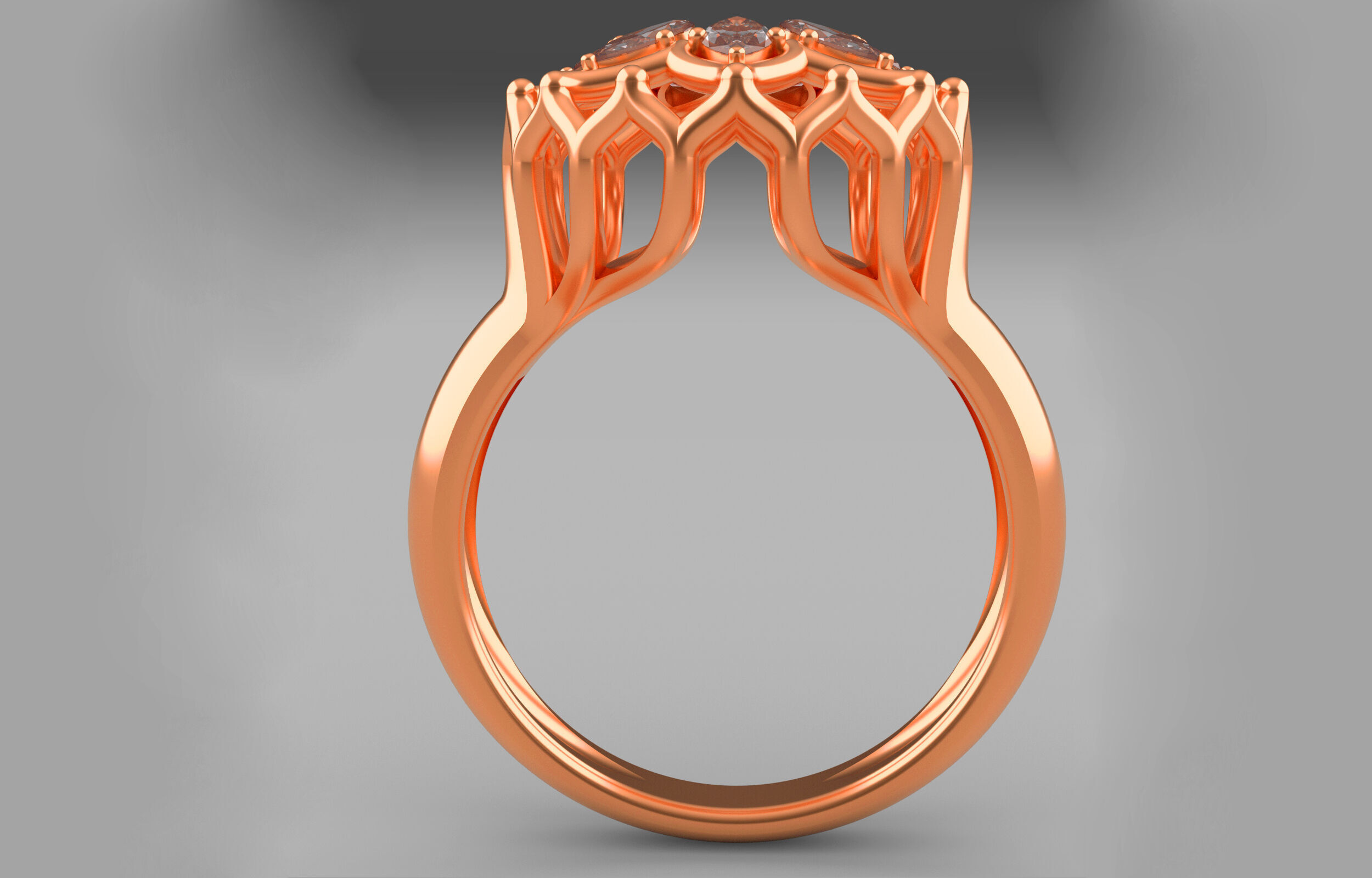 Cluster ring 3D print model_10