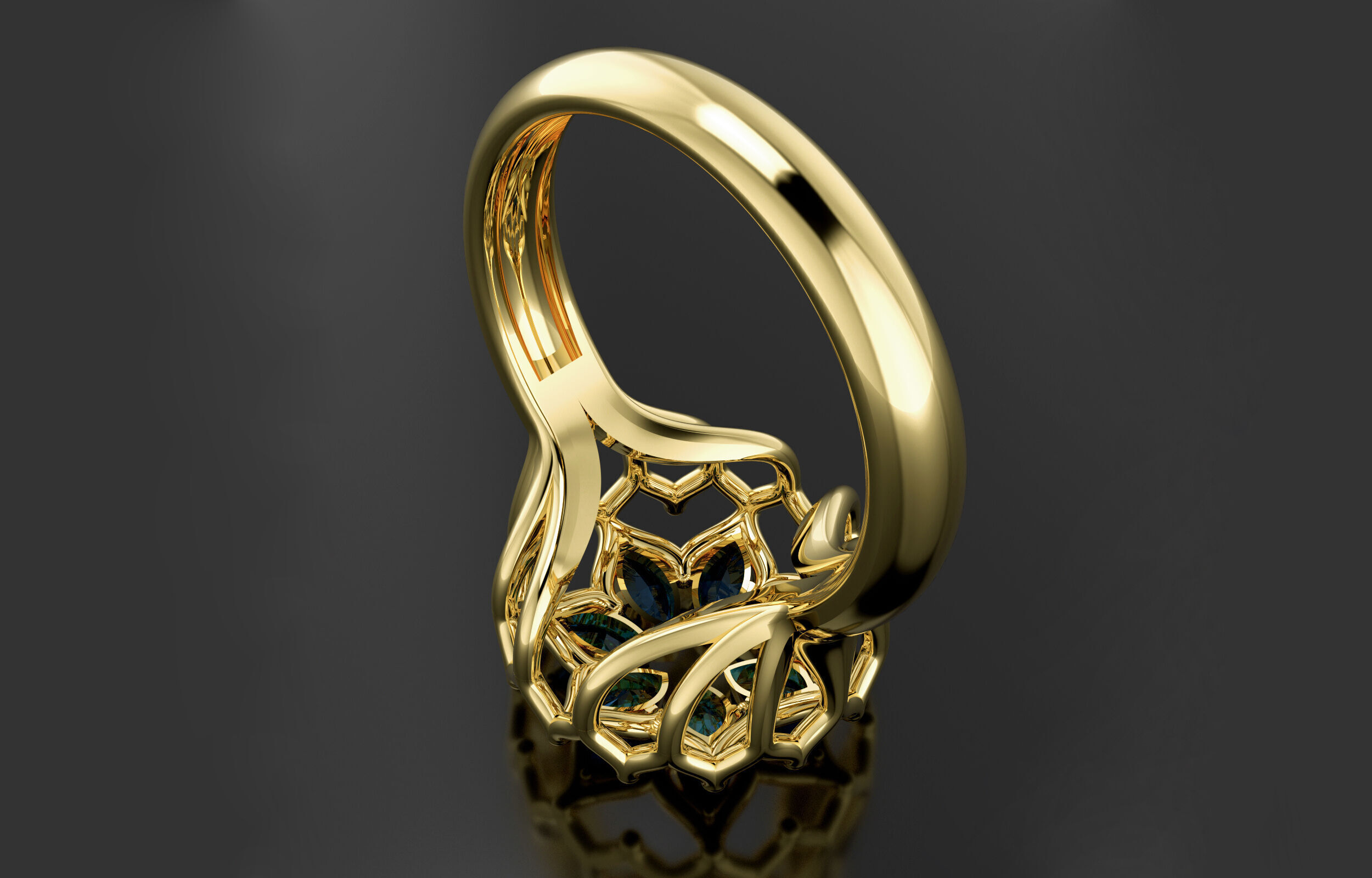 Cluster ring 3D print model_22
