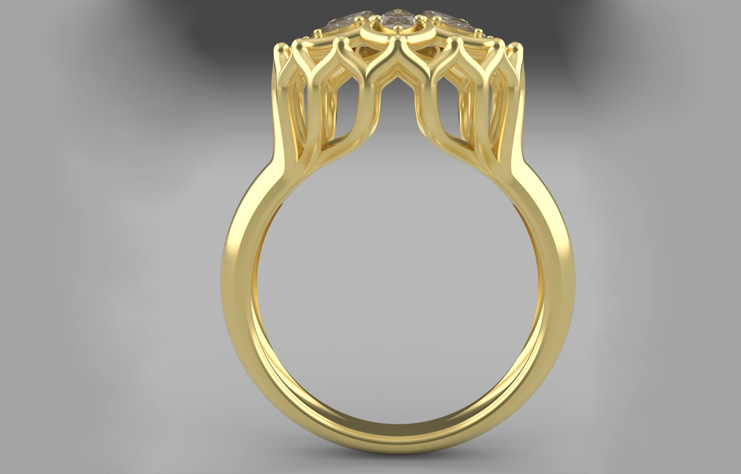 Cluster ring 3D print model_9