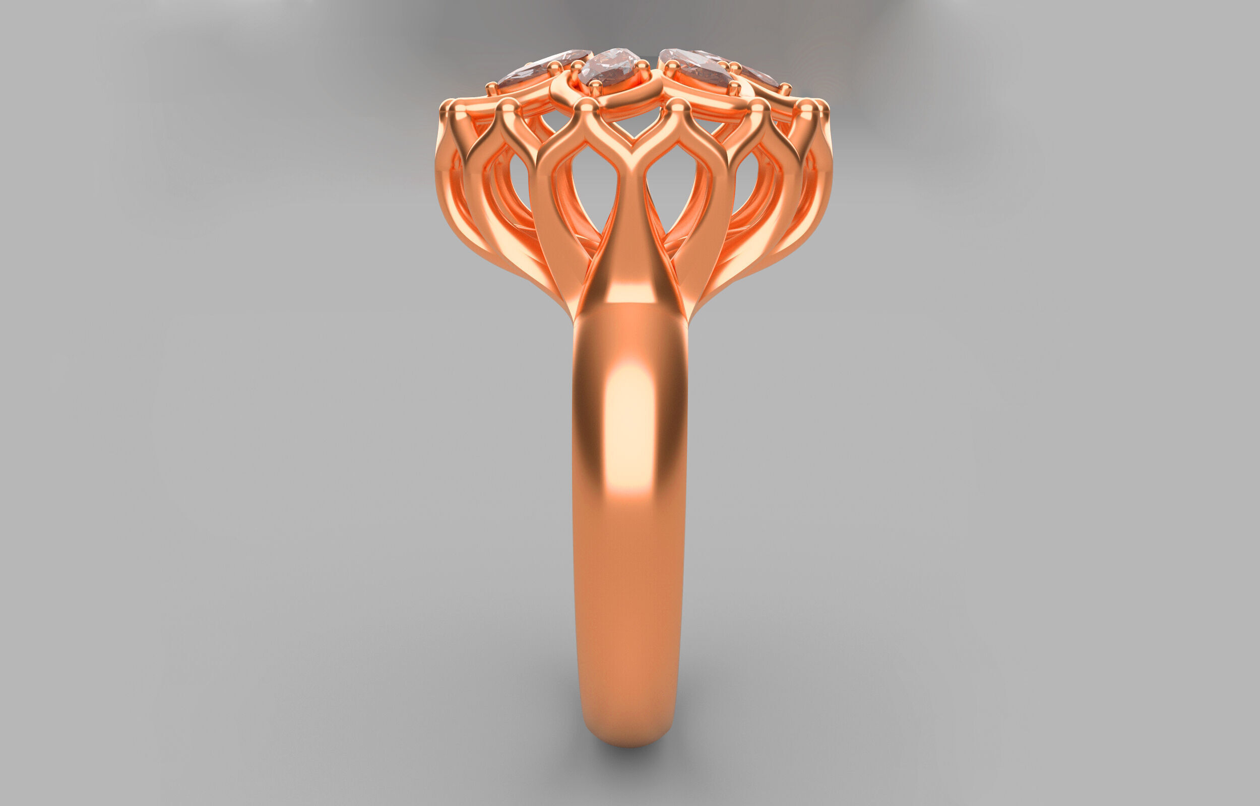 Cluster ring 3D print model_6