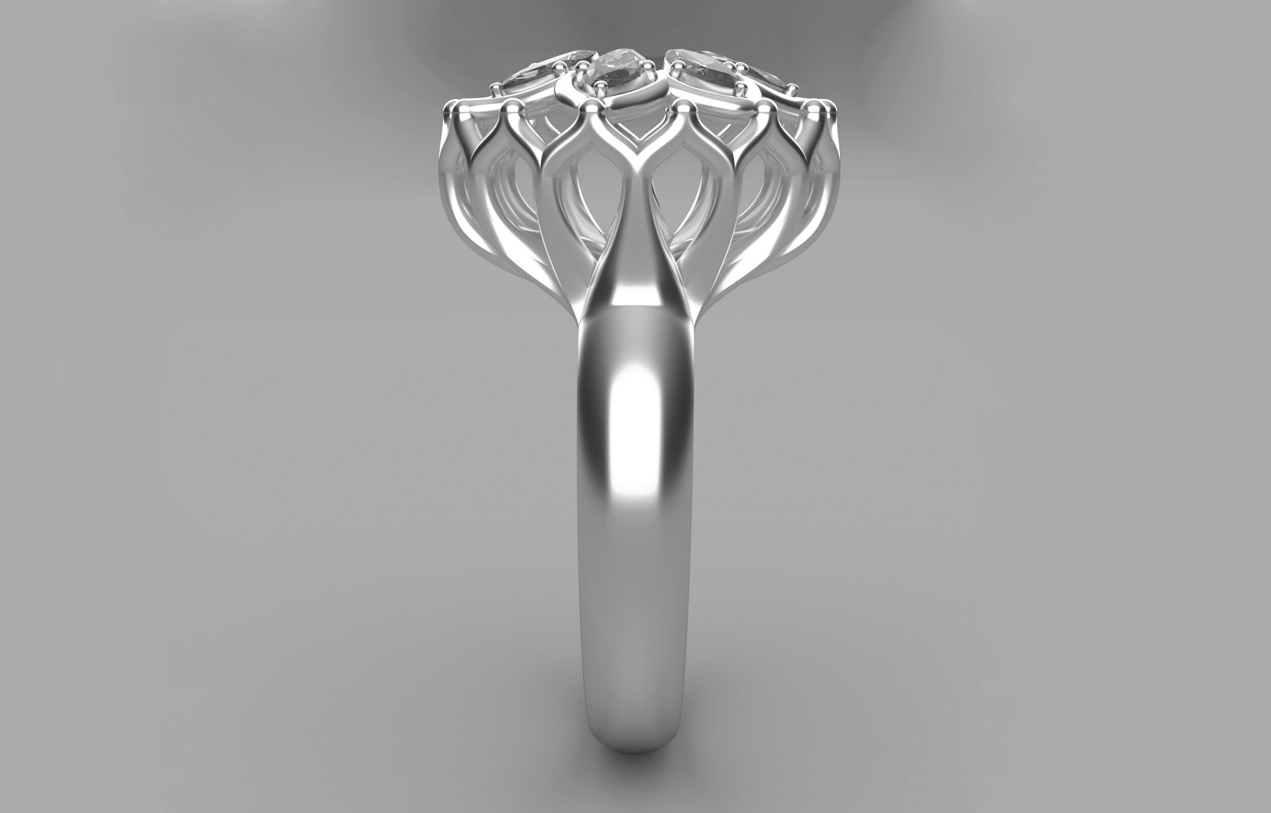 Cluster ring 3D print model_7