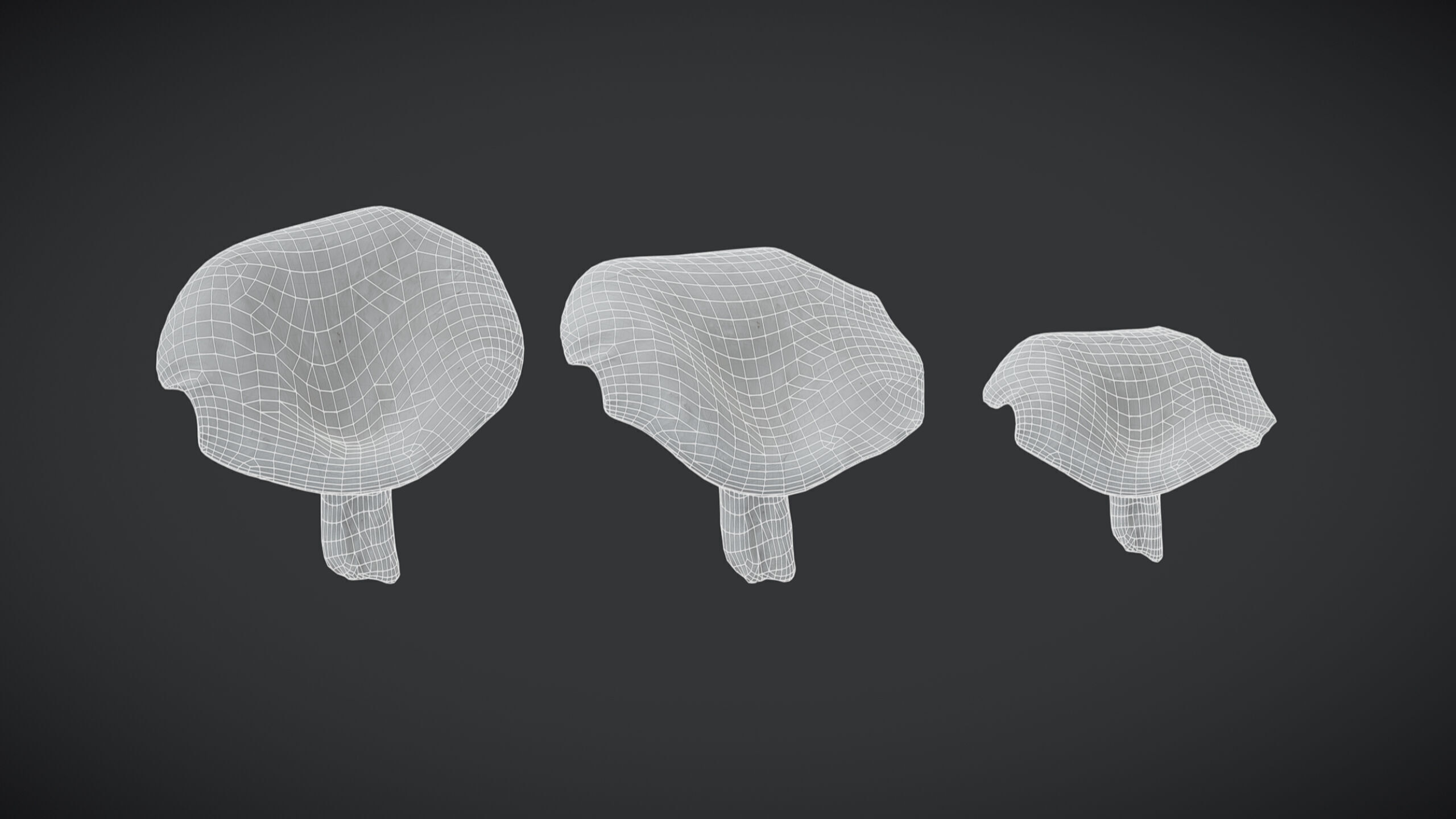 Angels Mushroom Low Poly Low-poly 3D model_1