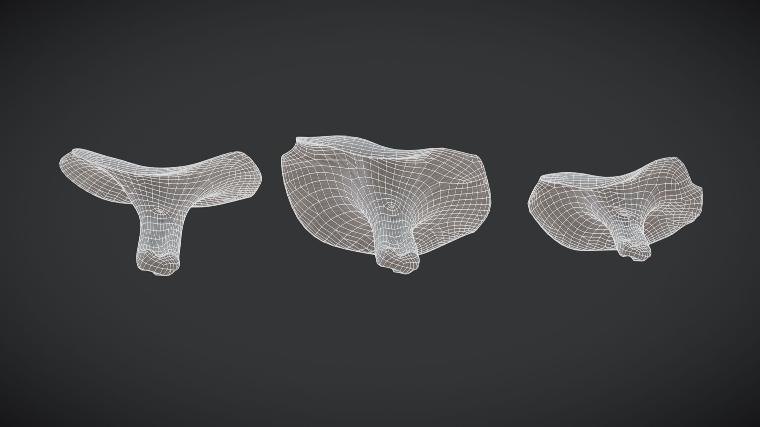 Angels Mushroom Low Poly Low-poly 3D model_5