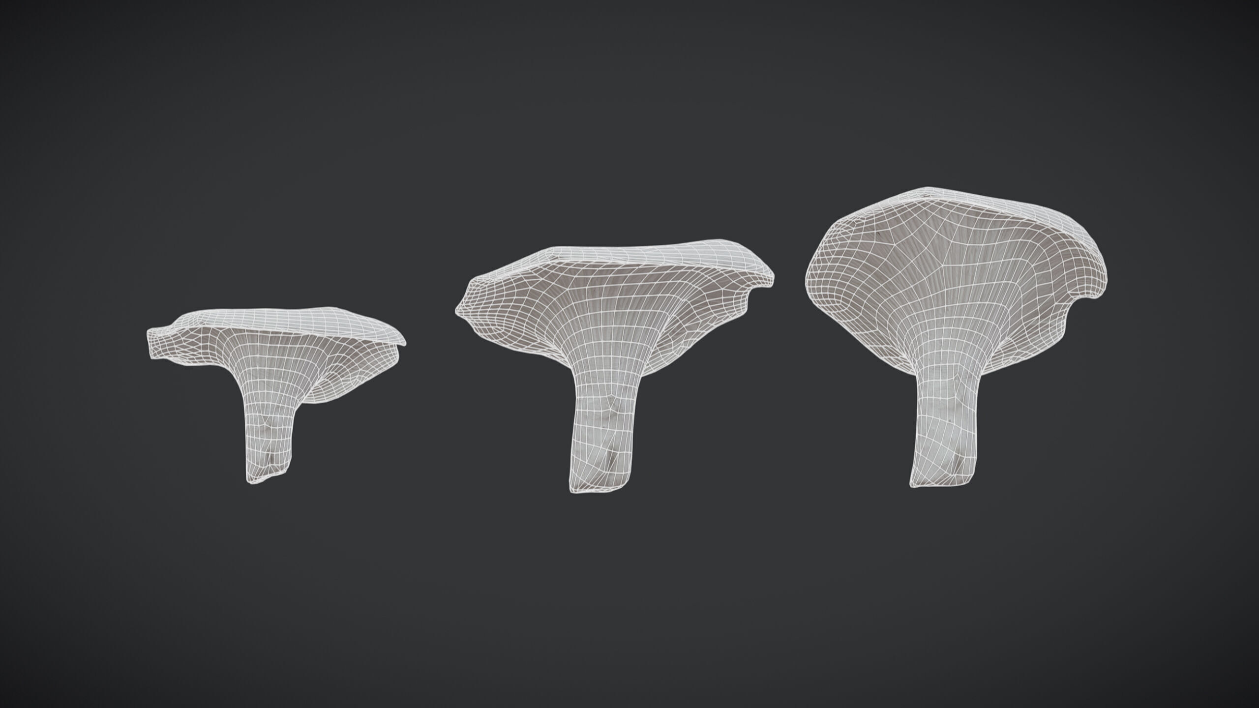 Angels Mushroom Low Poly Low-poly 3D model_3