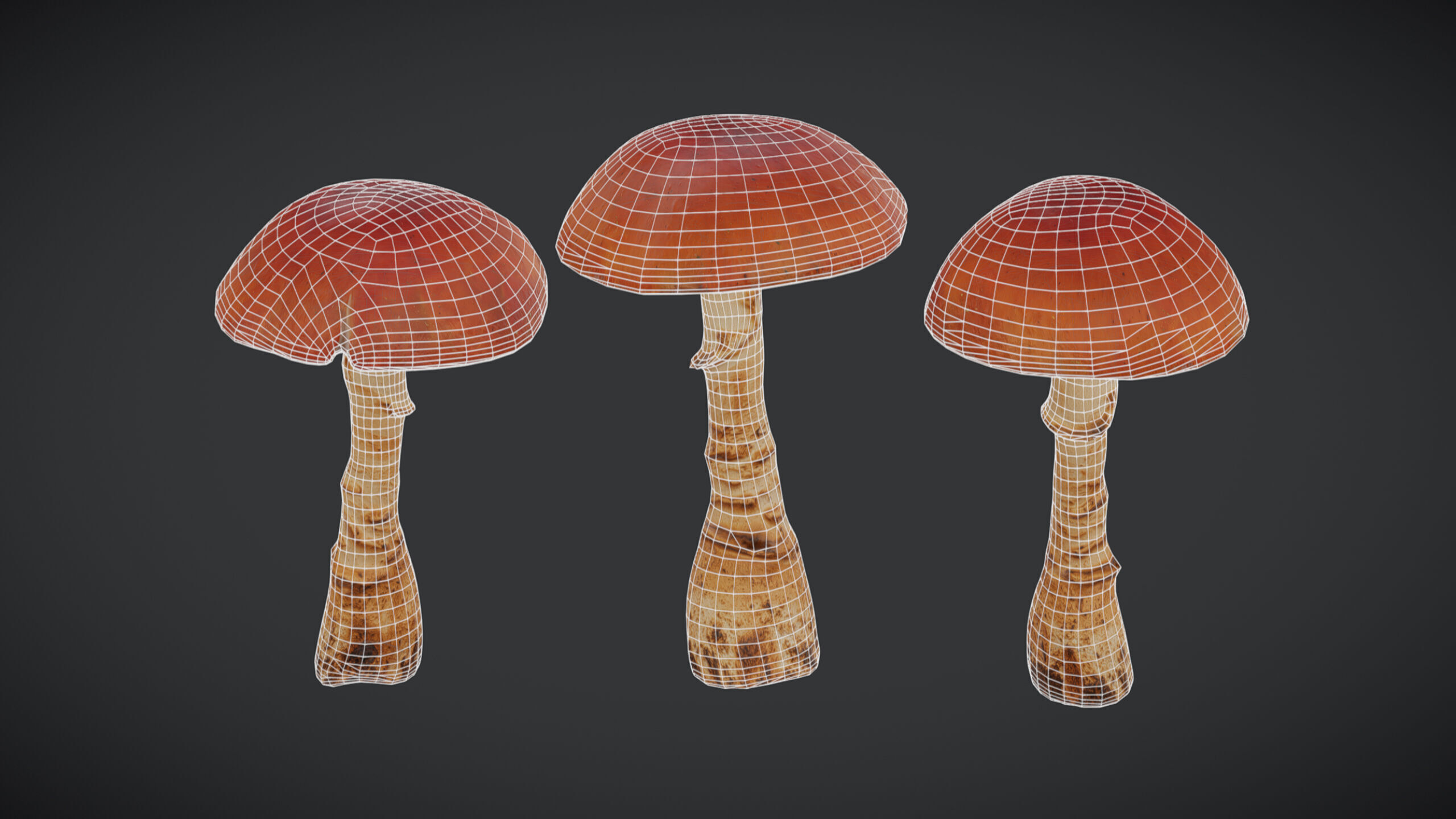 Caesars Mushroom Low Poly Low-poly 3D model_1