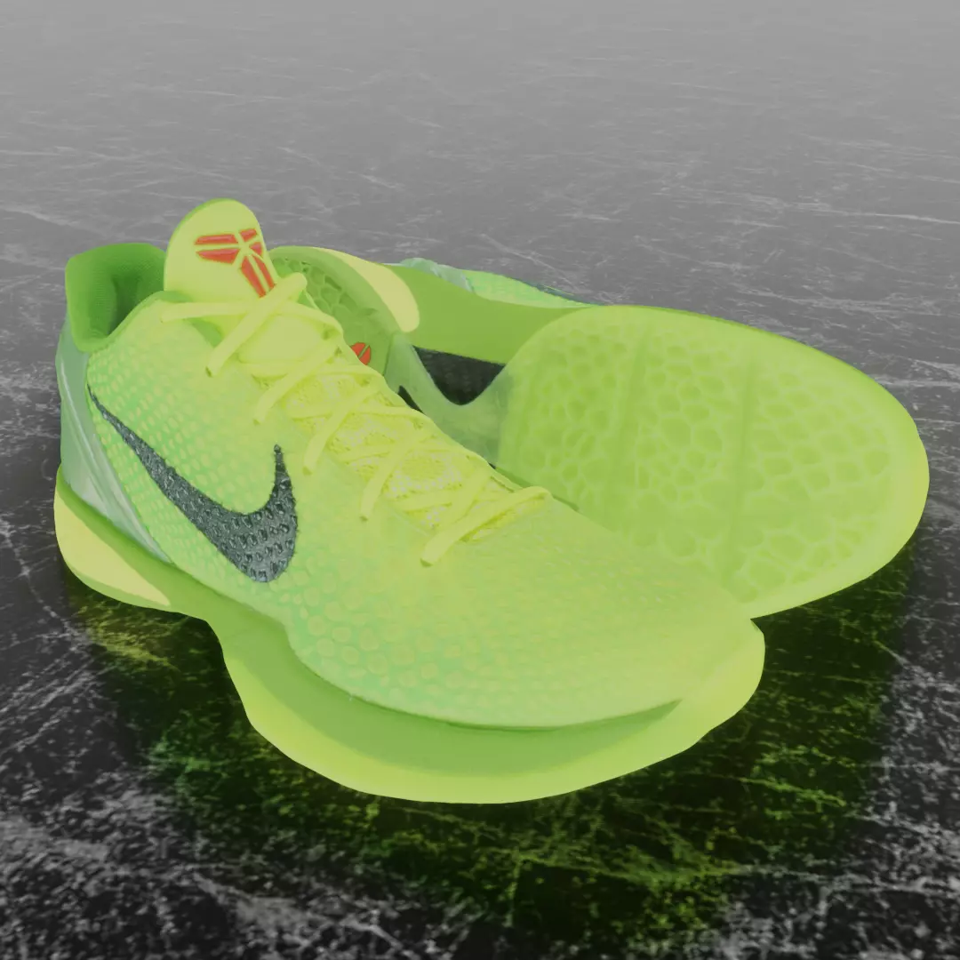 NIKE ZOOM KOBE 6 PROTRO GREEN APPLE 3D SHOES Low-poly 3D model