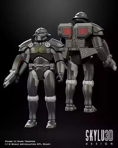 Phase III Dark Trooper One12 Scale Articulation STL Files