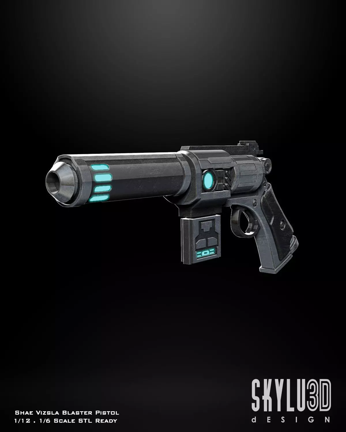 Shae Vizsla Blaster Pistol One12 and One6 Scale Bundle Files 3D model