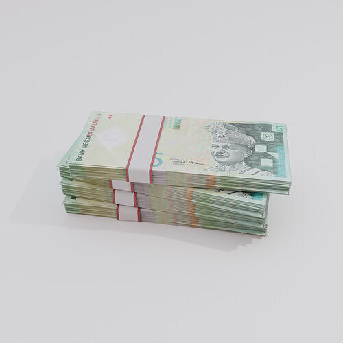 5 Malaysia Malaysian Ringgit Currency Low-poly 3D model