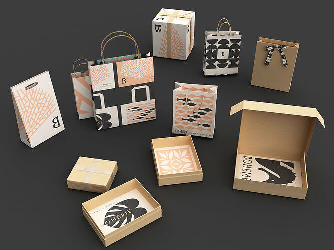 packaging Low-poly 3D model