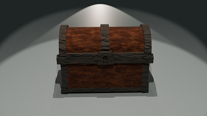treasure chest  low poloygon 3D model Low-poly 3D model