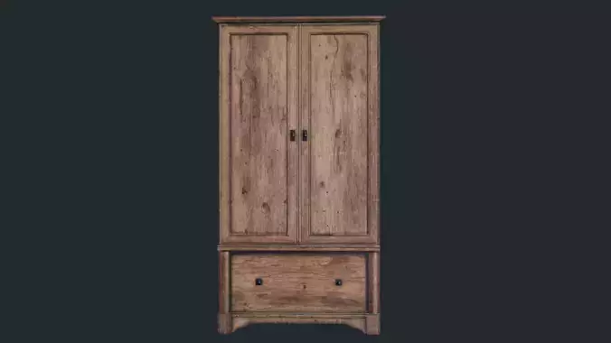 Wooden Almirah  Low-poly 3D model