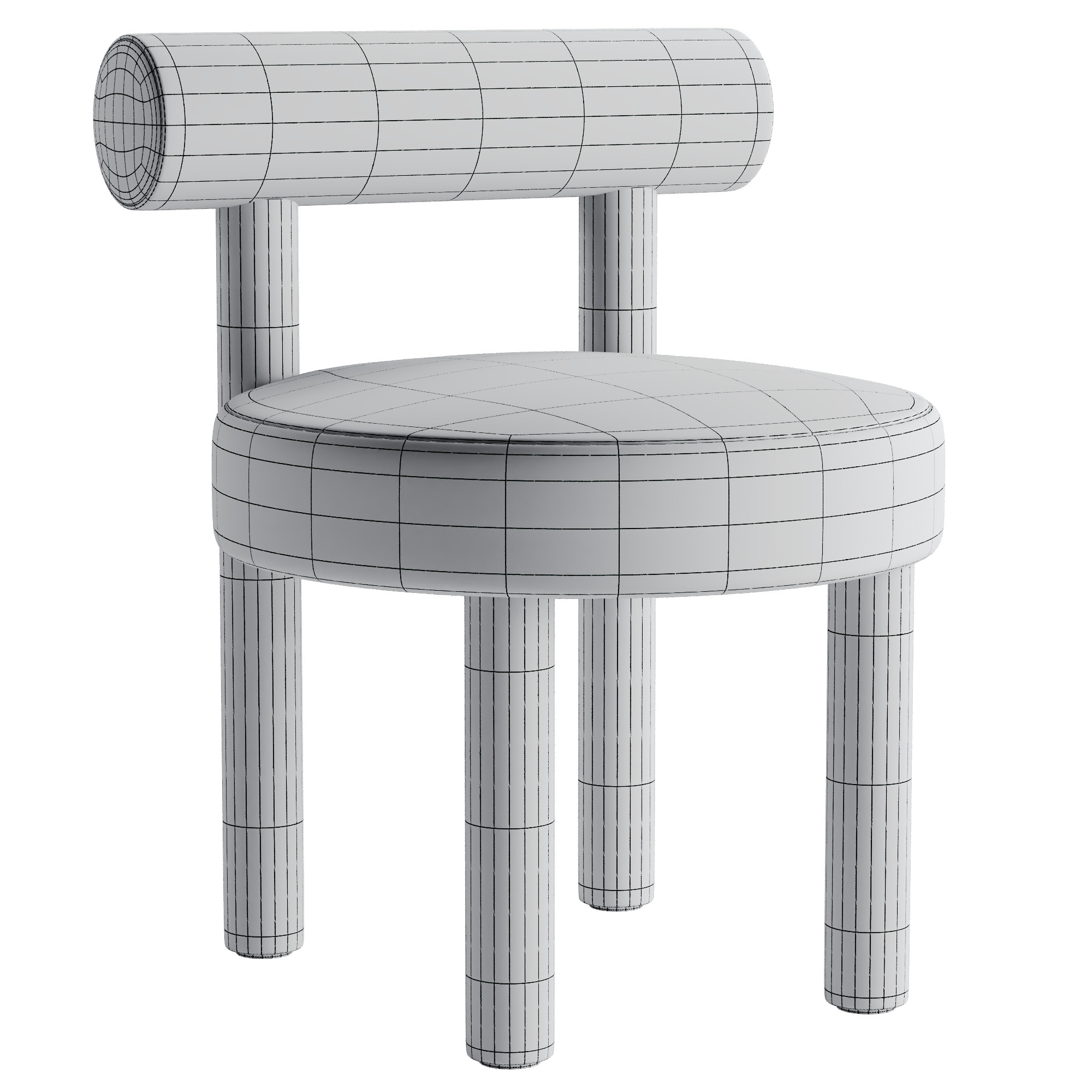 Modern Dining Chair Low-poly 3D model_21