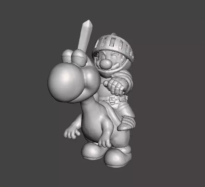 MARIO KNIGHT ON YOSHI MINIATURE MODEL FANTASY GAMES RPG DND 3D print model_0