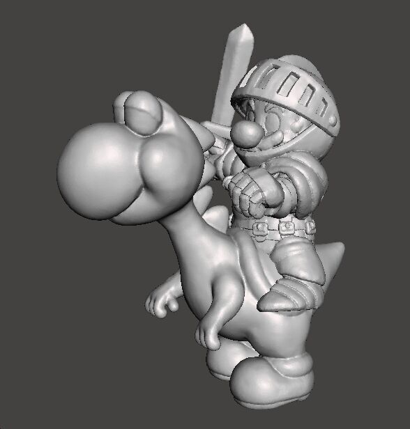 MARIO KNIGHT ON YOSHI MINIATURE MODEL FANTASY GAMES RPG DND 3D print model_3