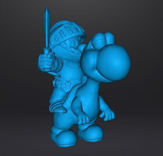 MARIO KNIGHT ON YOSHI MINIATURE MODEL FANTASY GAMES RPG DND 3D print model_10