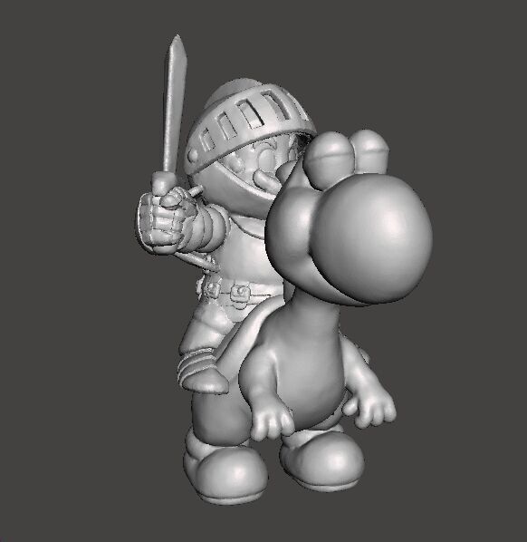 MARIO KNIGHT ON YOSHI MINIATURE MODEL FANTASY GAMES RPG DND 3D print model_2